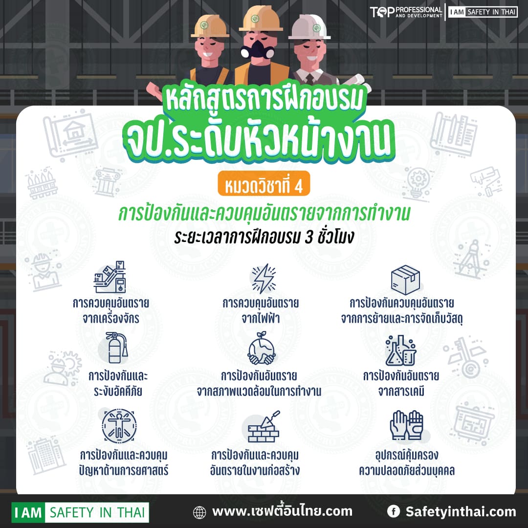 การป้องกันและควบคุมอันตรายจากการทำงานฝึกอบรม 3 ชม.