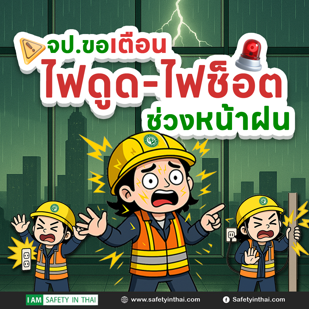 จป.ขอเตือนไฟดูด-ไฟช็อต ช่วงหน้าฝน